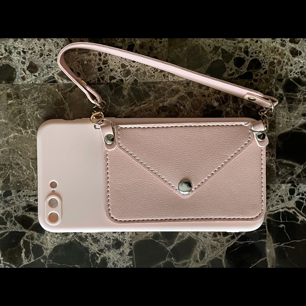 (Pink) iPhone 7p/8p phone case with card holder
